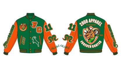 (PRE-ORDER) GREEN/ORANGE LIMITED EDITION FG VARSITY JACKET