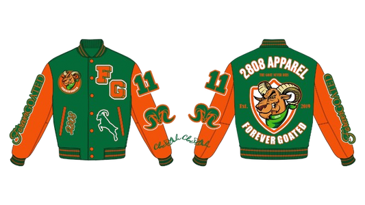 (PRE-ORDER) GREEN/ORANGE LIMITED EDITION FG VARSITY JACKET